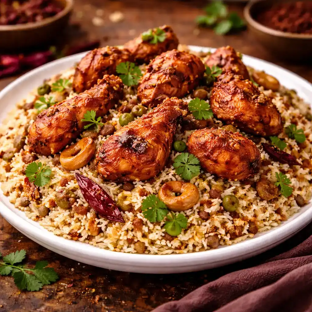 Chicken Fry Piece Pulav at Hashtag India